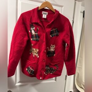 Adorable vintage wool cat sweater.